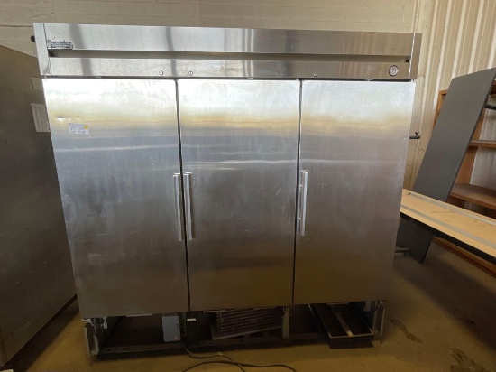 True 3-Door Stainless Steel Reach In Freezer