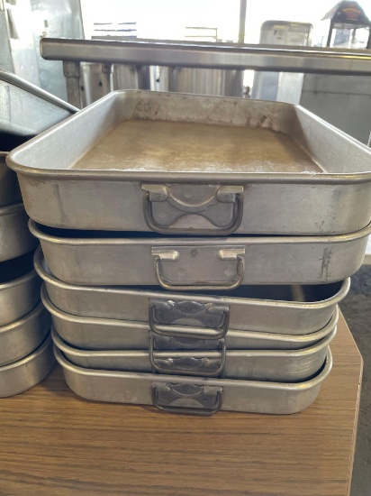 (6) Aluminum Baking Pans, 18-1/2" x 12-1/2" x 2"d