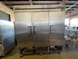 True 3-Door Commercial Freezer On Casters