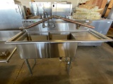 Aero Mfg. Co. NSF Double Well Stainless Steel Sink w/ Drainboard