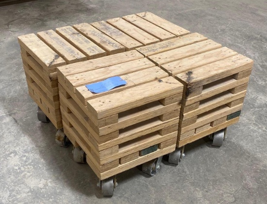(4) Caster Mounted Rolling Block Stands 16" x 16" x 20"