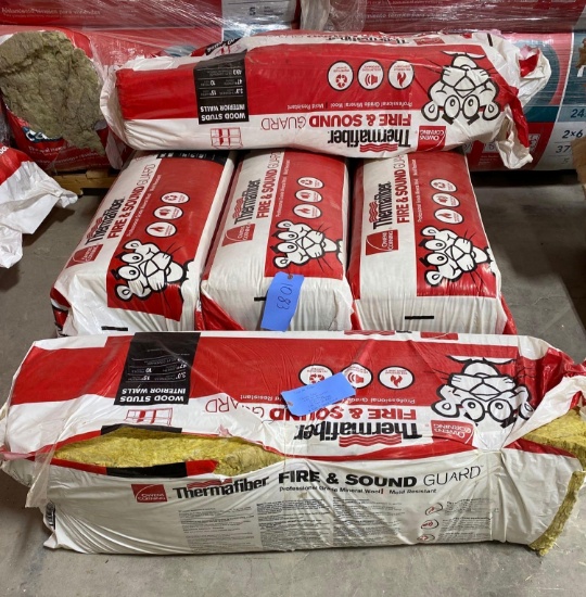 Thermafiber Fire & Sound Guard 2' x 4' 16"on Center,(3) New Bags, (2)Partial
