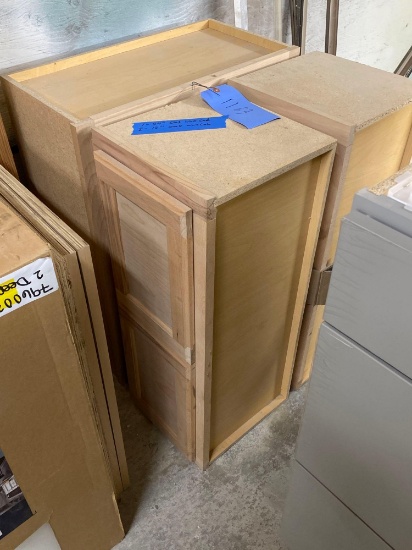 (1) 24" Oak Wall Cabinet, (2) 12" Oak Wall Cabinets