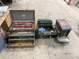 Tool Boxes & Contents & Rolling Stool w/ Drawers