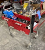 Metal Utility Cart and Contents