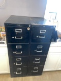 (2) 4 Drawer Metal Filing Cabinets