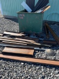 Assorted Pieces Of Metal Materials & Metal Bin