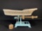 1940's Hospital Baby Beam Scale with Wicker Basket