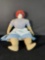 Antique Porcelain & Cloth Doll w/ Wool Hat