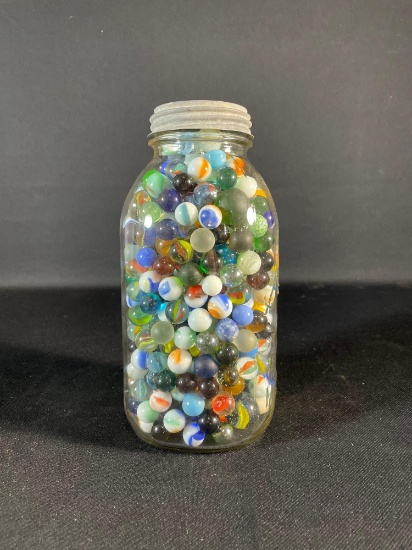 Marble Collection In Mason Jar
