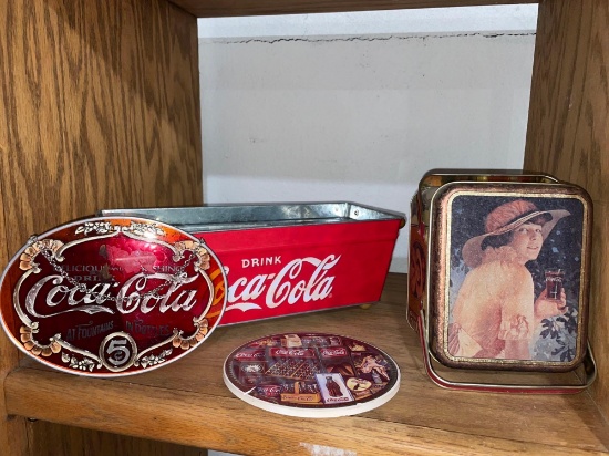Vintage Coca-Cola Tins w/ Wall Hangers