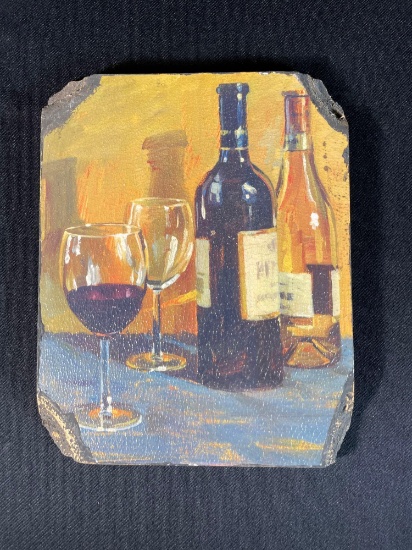 Wooden Wine Bottle Wall Painting