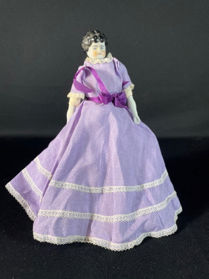 Antique German China Doll w/ Porcelain Head, Arms & Legs
