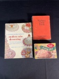 1936 Walkins Spiral Bound Cook Book, Tala Icing Set w/ Original Box & 1954 Modern Cake Decorating Bk