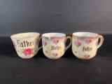 (3) Late 1800's Coffee Cups