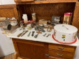 Shelf Of Vintage Kitchen Collectibles