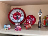 Vintage Assortment of Coca-Cola Kitchenware w/ Clock