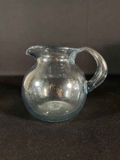 Clear Glass Pitcher w/ Pommel Mark On Base