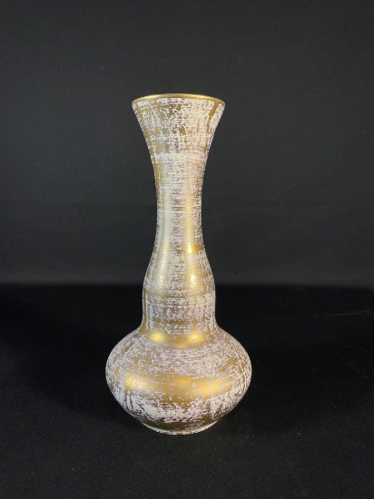 Haeger Gold Tweed Glaze 22k Gold Vase
