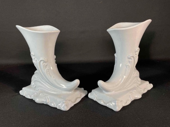 Cornucopia Periwinkle Blue Vases