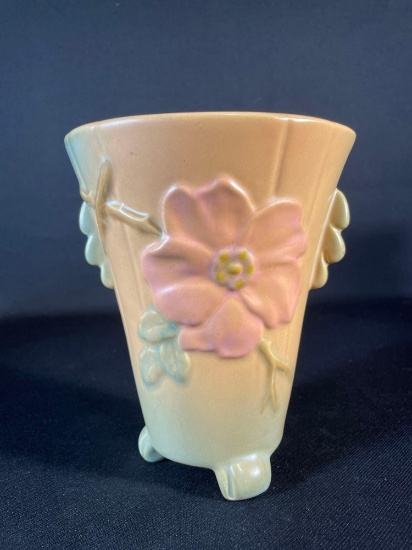 Vintage Weller Dogwood Flower Pottery w/ Deco Handles