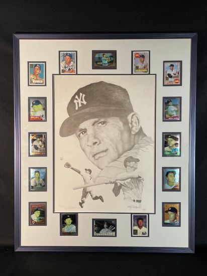 E.W. Southwick, Limited Mickey Mantle Autographed Print No. 15/562 Including (16) Sports Cards