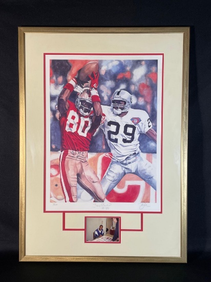 Jerry Rice, "Record Breaker", Limited Edition Print 7/450, Signed By Jerry Rice & Joe Lee