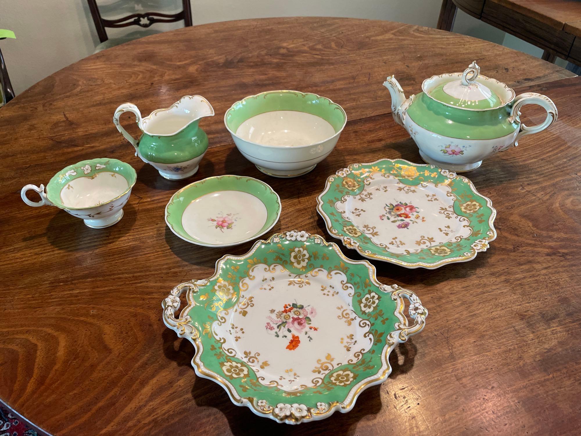 Antique Rockingham (English) porcelain tea set, | Proxibid