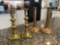 Pair Of Edwardian Brass Candle Stick Holders, & Copper Holders
