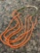 Four strand coral necklace w/unknown turquoise beads
