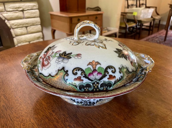 Covered Bowl By Beech and Hancock, England in the firm's, Jeddo, pattern, circa 1875.