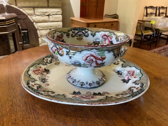 Plate & Compote By Beech and Hancock, England in the firm's ,Jeddo pattern, circa 1875.