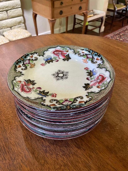 (12) Plates by Beech and Hancock, England in the firm's Jeddo pattern, circa 1875.