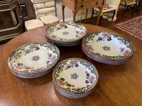 4 pcTable Service For 4 By Beech and Hancock, England in the firm's Jeddo pattern, circa 1875.