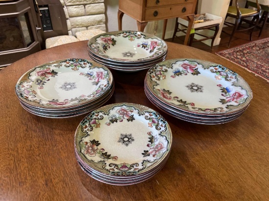 Table Service For 4 By Beech and Hancock, England in the firm's Jeddo pattern, circa 1875.