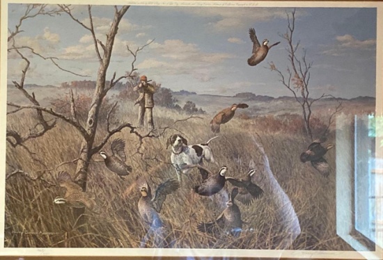 Harry Curieux Adamson, "Windy Ridge Quail," Framed LEP Signed 465/580
