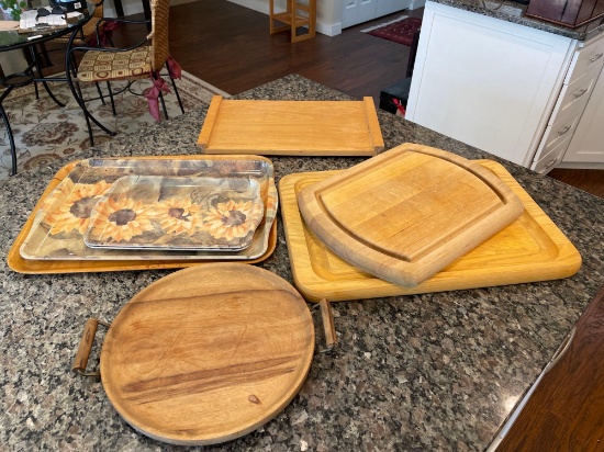 Assortment Of Cutting Boards & Trays