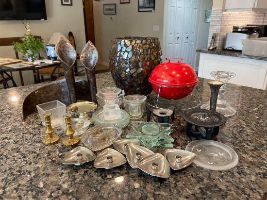 Large Assortment Of Candlestick Holders & More