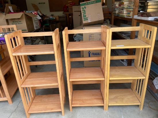 (3) Collapsable & Stacking 3-Shelf Units