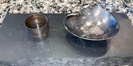 Sterling Silver Bon Bon Bowl & Napkin Ring