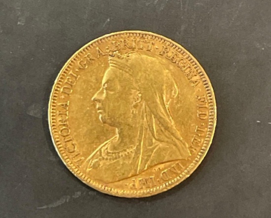 1894 British 1/2 sovereign gold coin