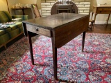 Antique Walnut drop leaf table w/ Single Drawer