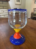 Hoglund Hand Blown Art Glass Goblet
