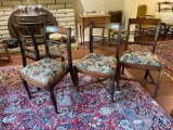 (4) Regency Dining Chairs w/ Upholstered Seats