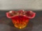 Amberina Crackle Glass Bowl, 5-1/2