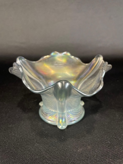 Northwood "Drapery," Ice Blue, 6"dia Candy Dish