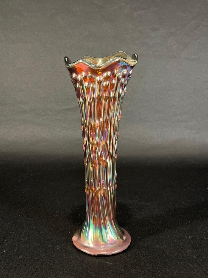 Fenton "April Showers," Amethyst/Purple Vase, 10-3/4"