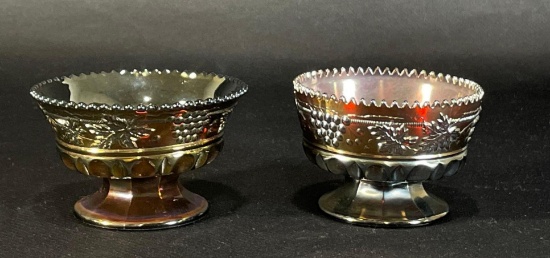 Northwood "Grape & Cable w/ Extra Thumbprint," Sherbet Dishes 4" & 5"