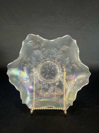 Fenton "Holly," White Bowl, 9-1/4"dia