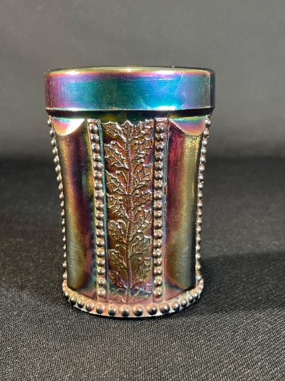 1939 St. Clair "Paneled Holly," Blue 4" Tumbler